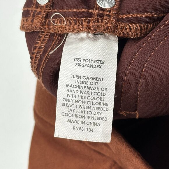 Wonderly Plus Size 1X Dark Russet Faux Sueded Scuba Casual Pull-On Pants NWT - Picture 5 of 10